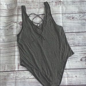 Aerie Grey Soft Ribbed Bodysuit